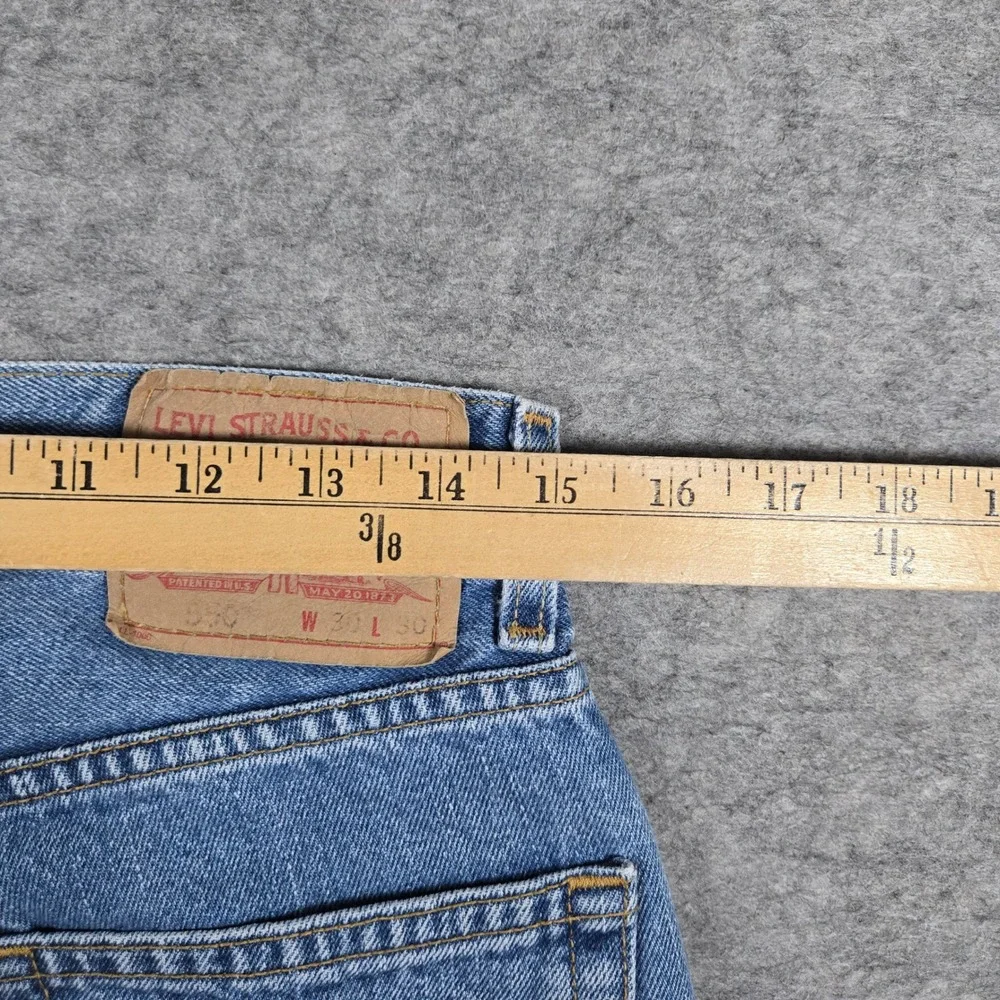 Levis Mens Blue 550 Relaxed Fit Tapered Jeans 30x30